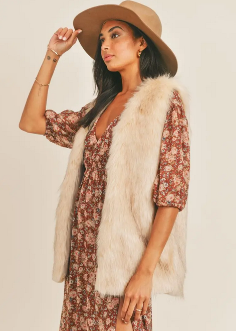 The Daisee Faux Fur Vest - La Sorella Boutique