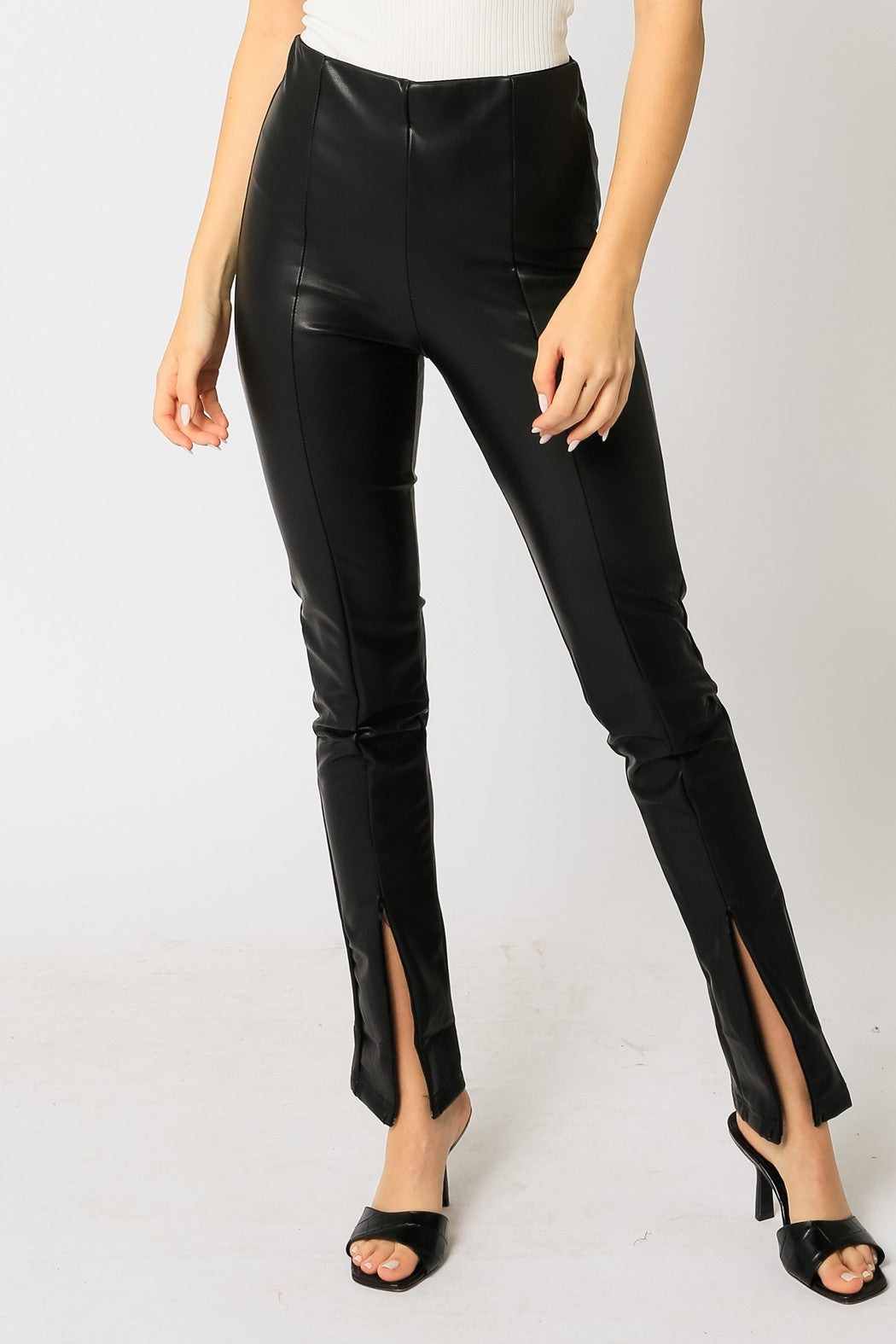 Split Hem Leather Pant